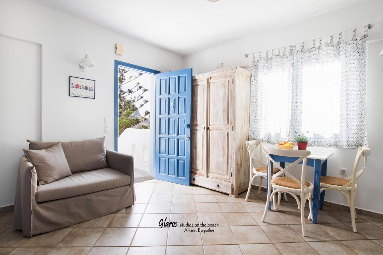 Glaros Luxury Studio On The Beach Arkasa Exterior foto