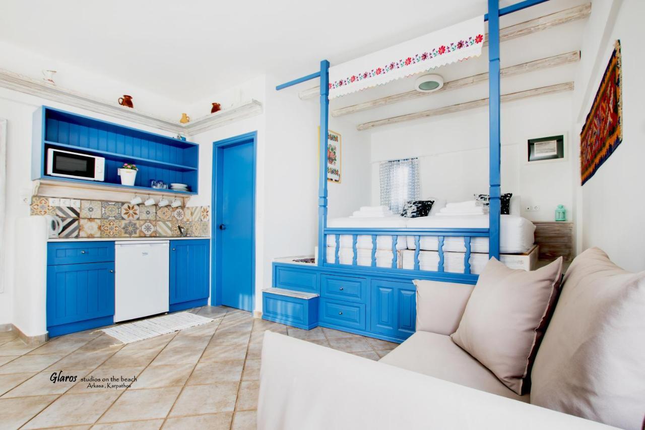 Glaros Luxury Studio On The Beach Arkasa Exterior foto