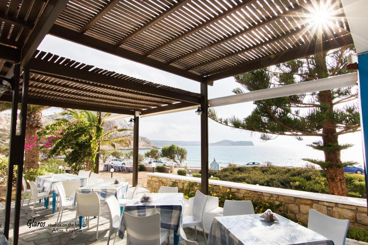 Glaros Luxury Studio On The Beach Arkasa Exterior foto