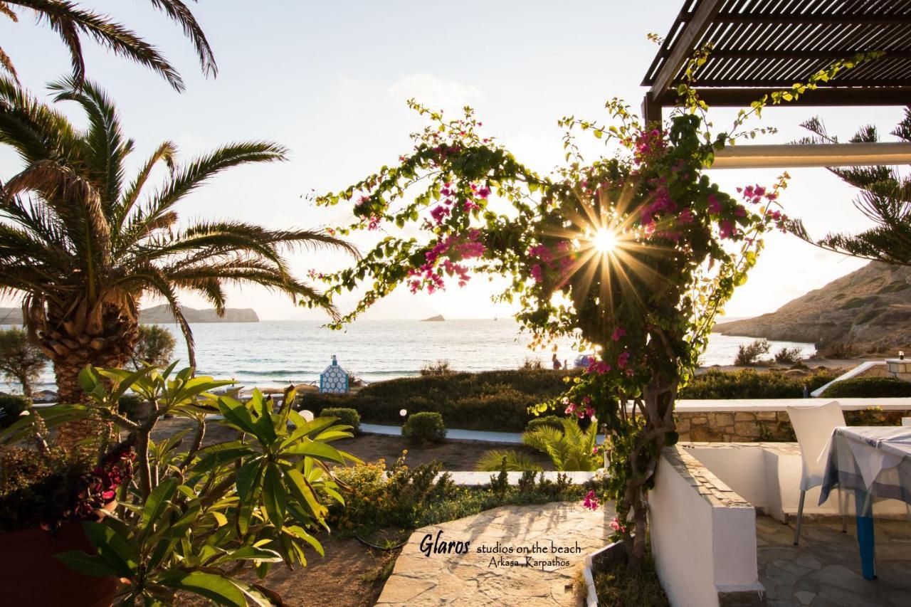 Glaros Luxury Studio On The Beach Arkasa Exterior foto