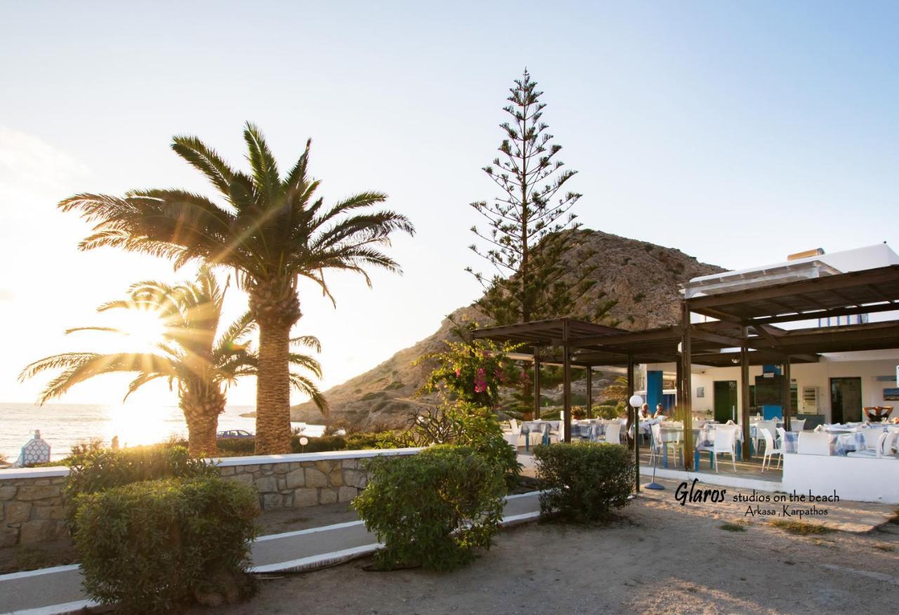 Glaros Luxury Studio On The Beach Arkasa Exterior foto