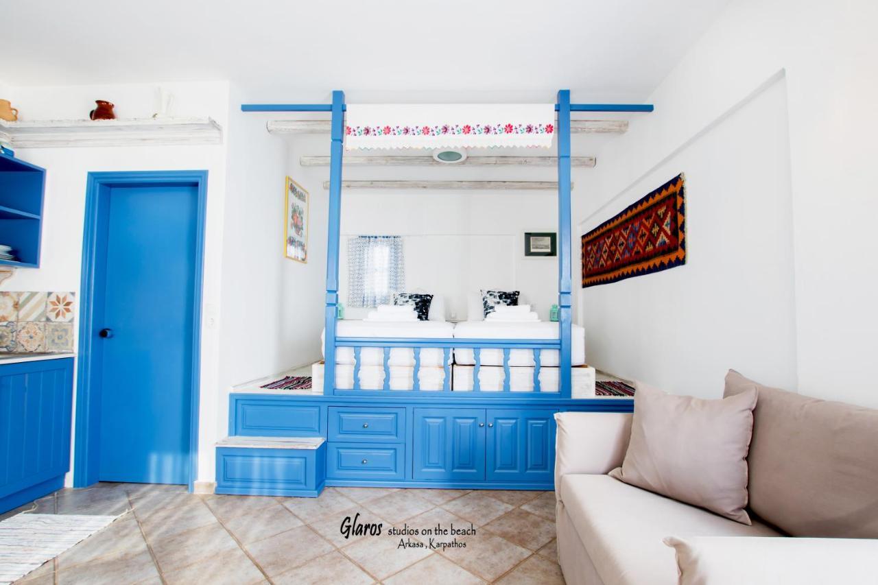 Glaros Luxury Studio On The Beach Arkasa Exterior foto